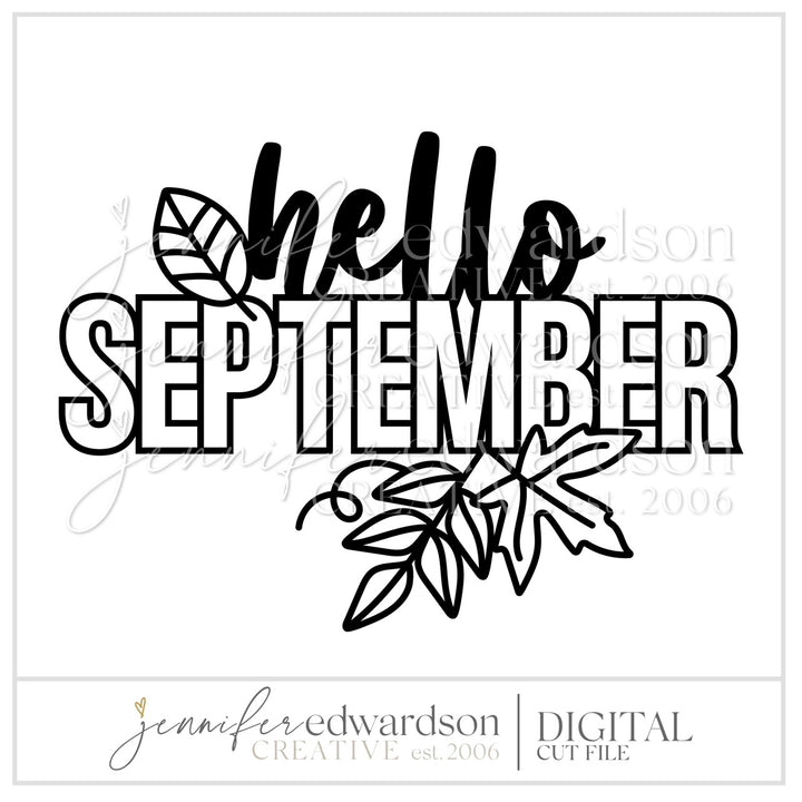 Hello September Cut File Title