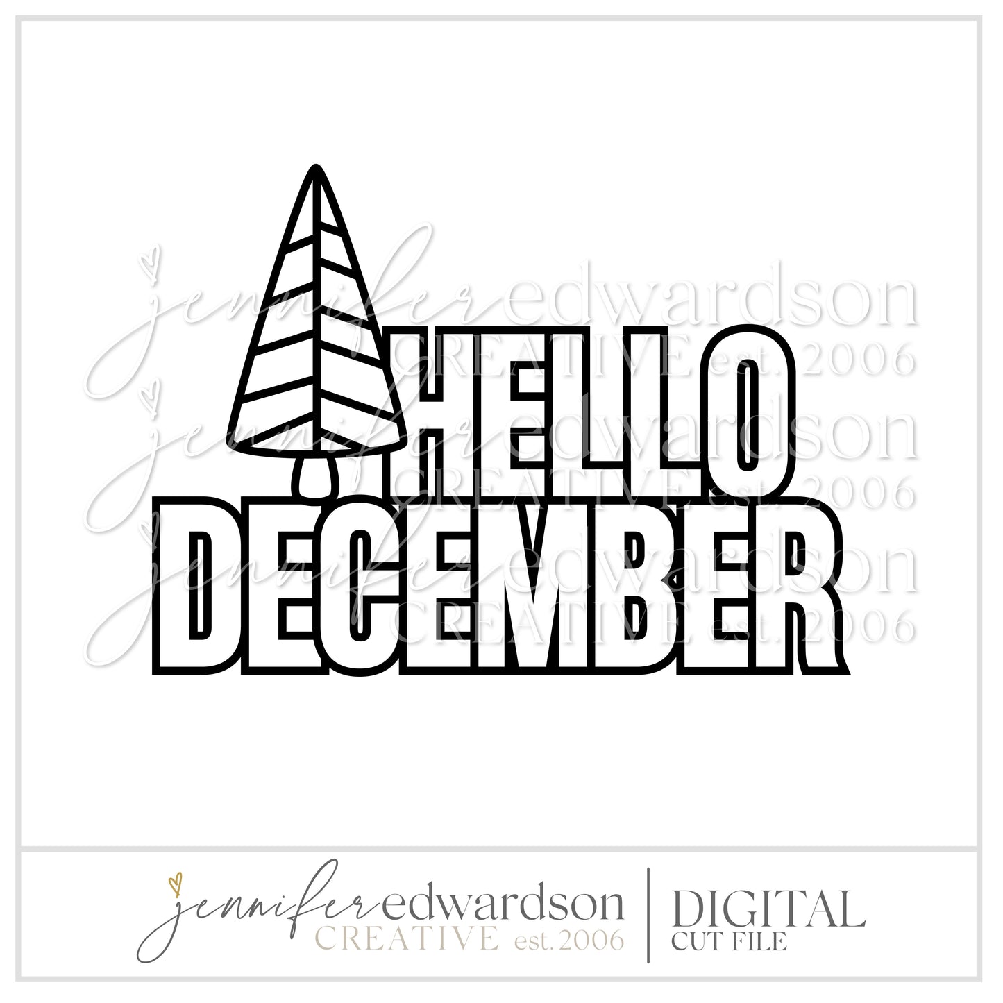Hello December Cut File Title