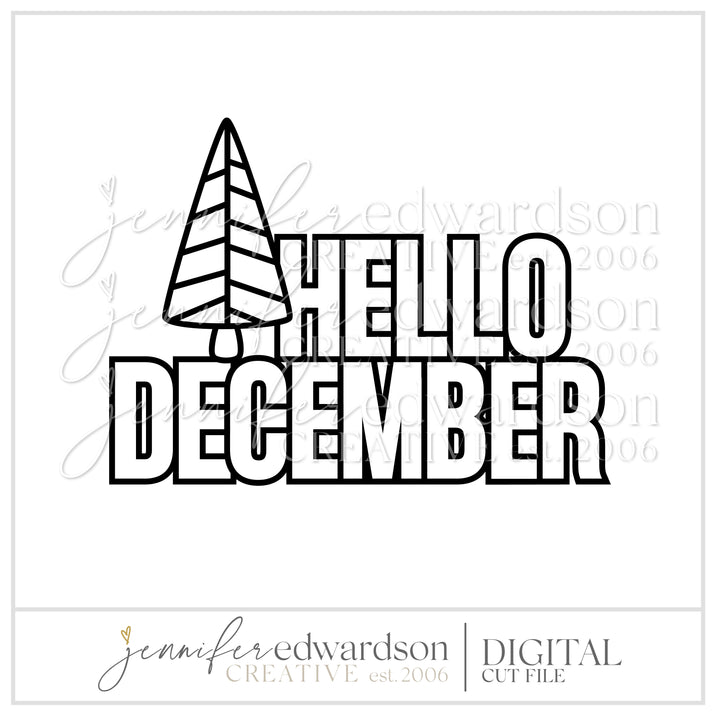 Hello December Cut File Title