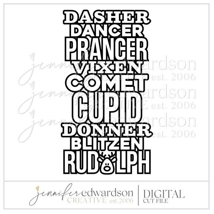 Reindeer Title Cut File