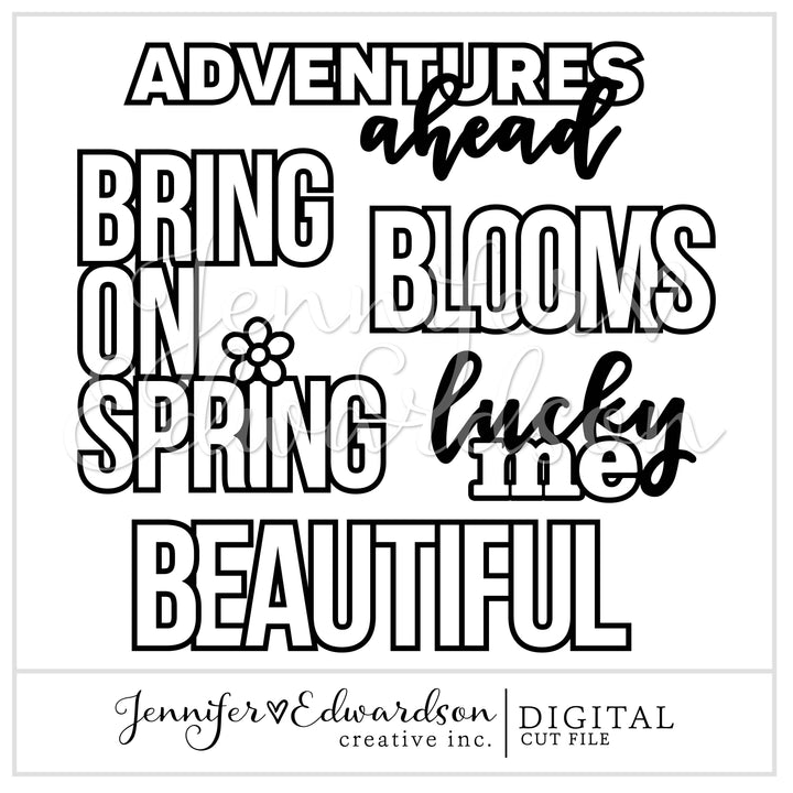 Simple Spring Titles Cut File Bundle