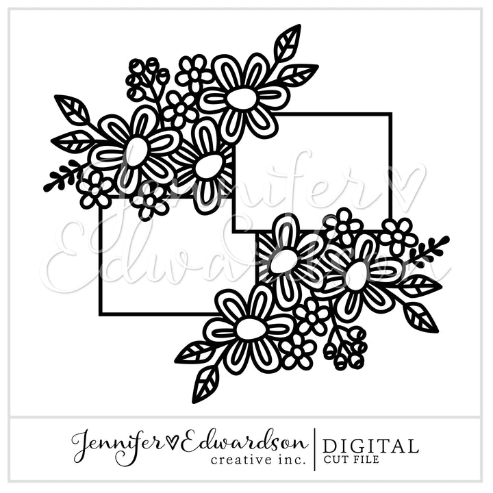 3x4 Flower Frames Cut File