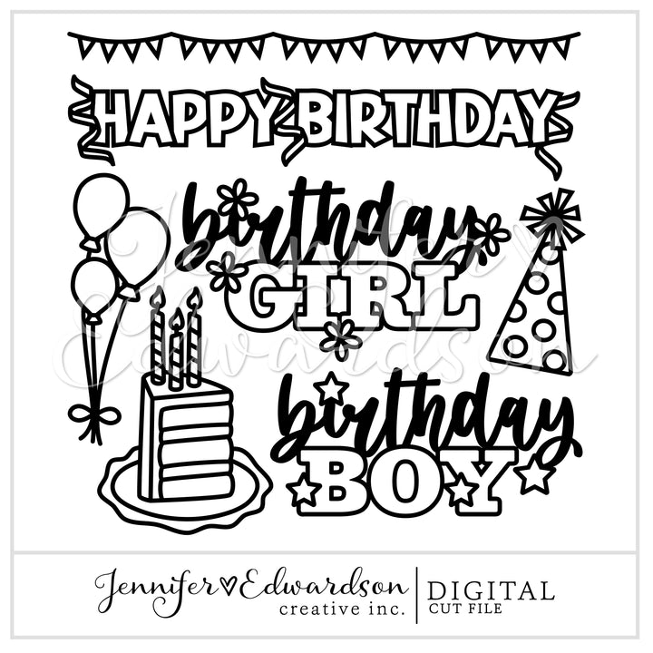 Birthday Cut File Bundle