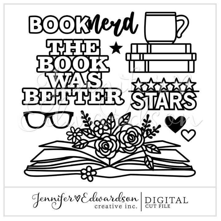 Book Nerd Cut File Bundle