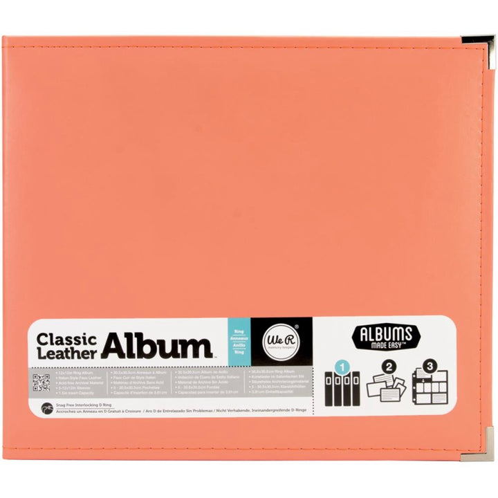 12 x 12" D Ring Album - Coral