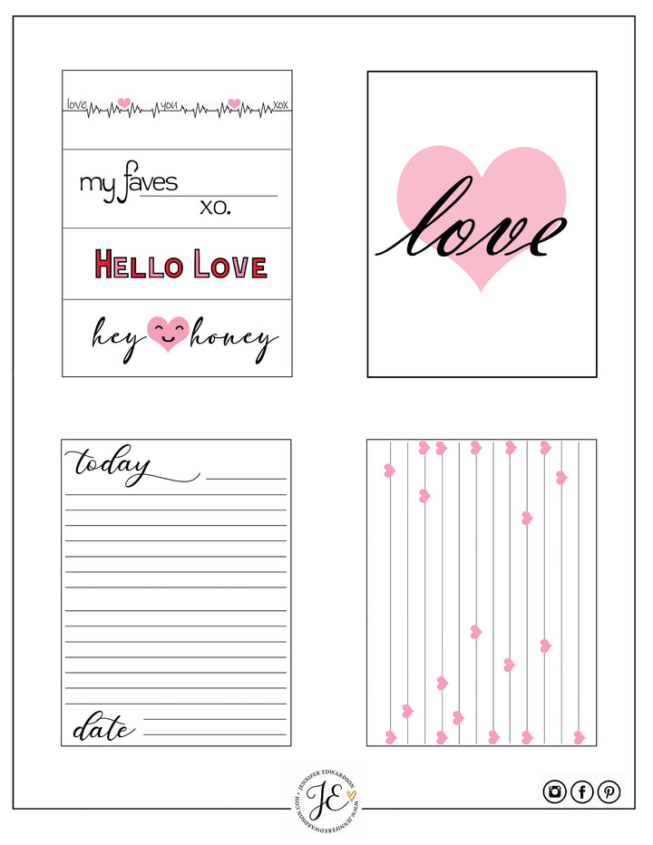 'Love You more' Journal Cards