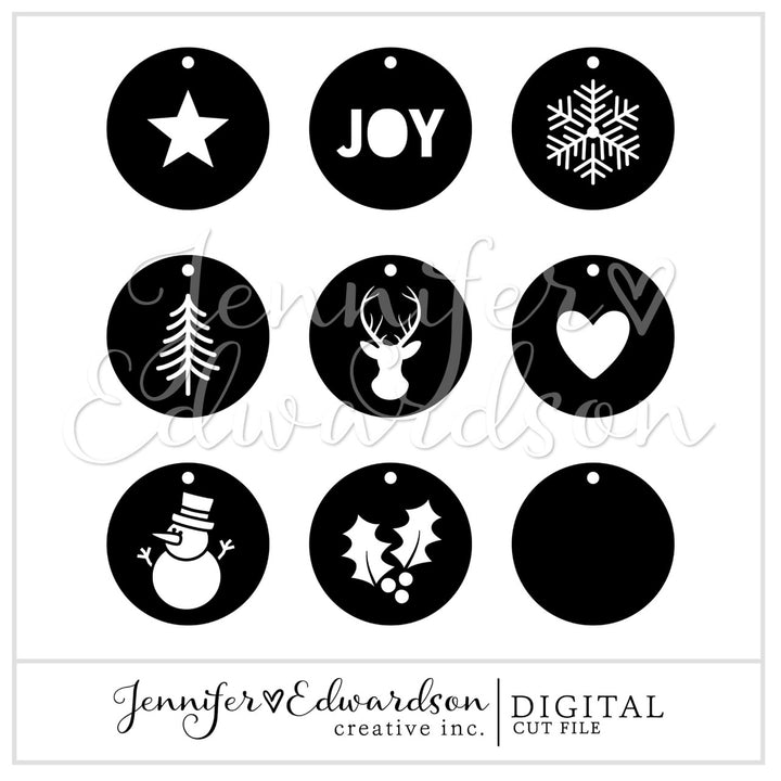 Christmas Circle Tags Cut File Bundle