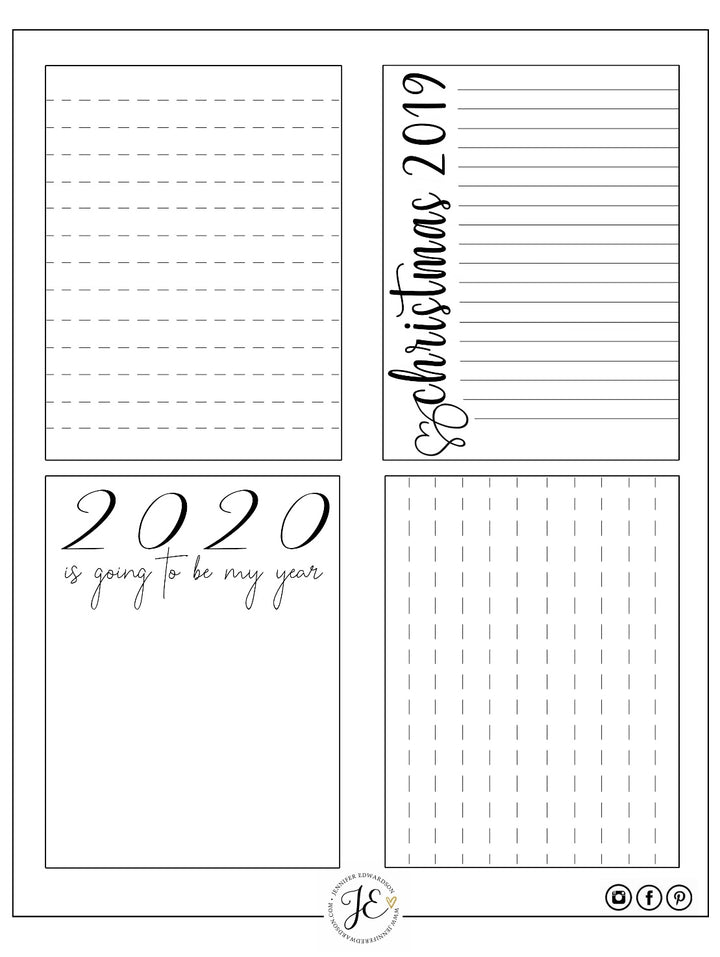 January 2020 Journal Cards