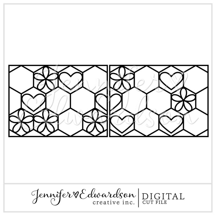 Double Page Cut File - Heart/Floral No Title