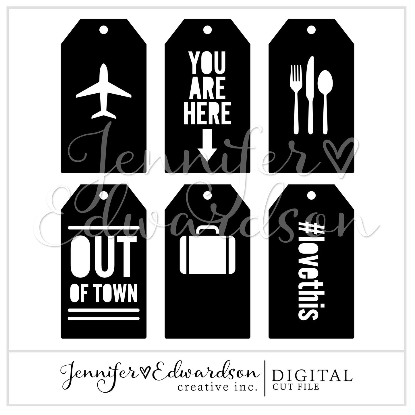 Travel Tag Bundle Cut File