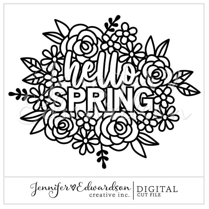 Hello Spring Title Cut File