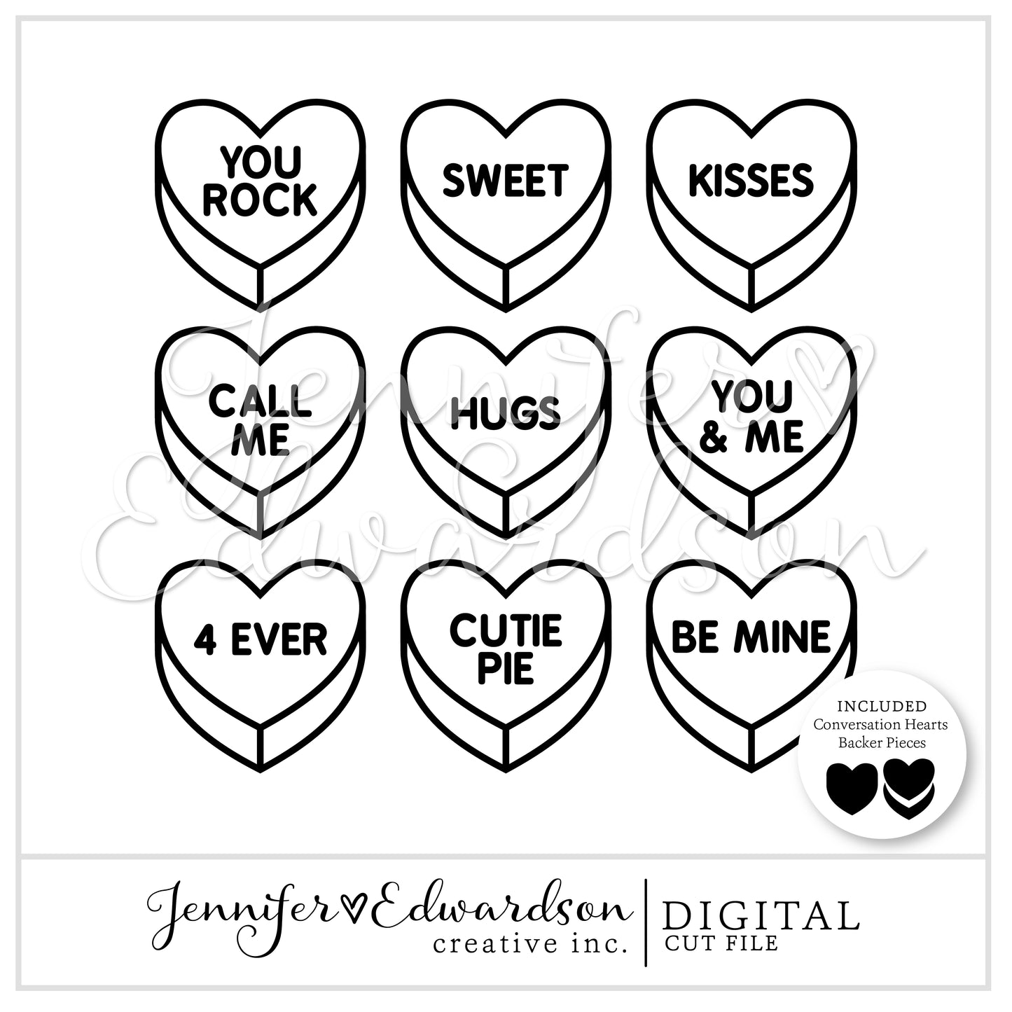 Conversation Hearts Cut File Bundle