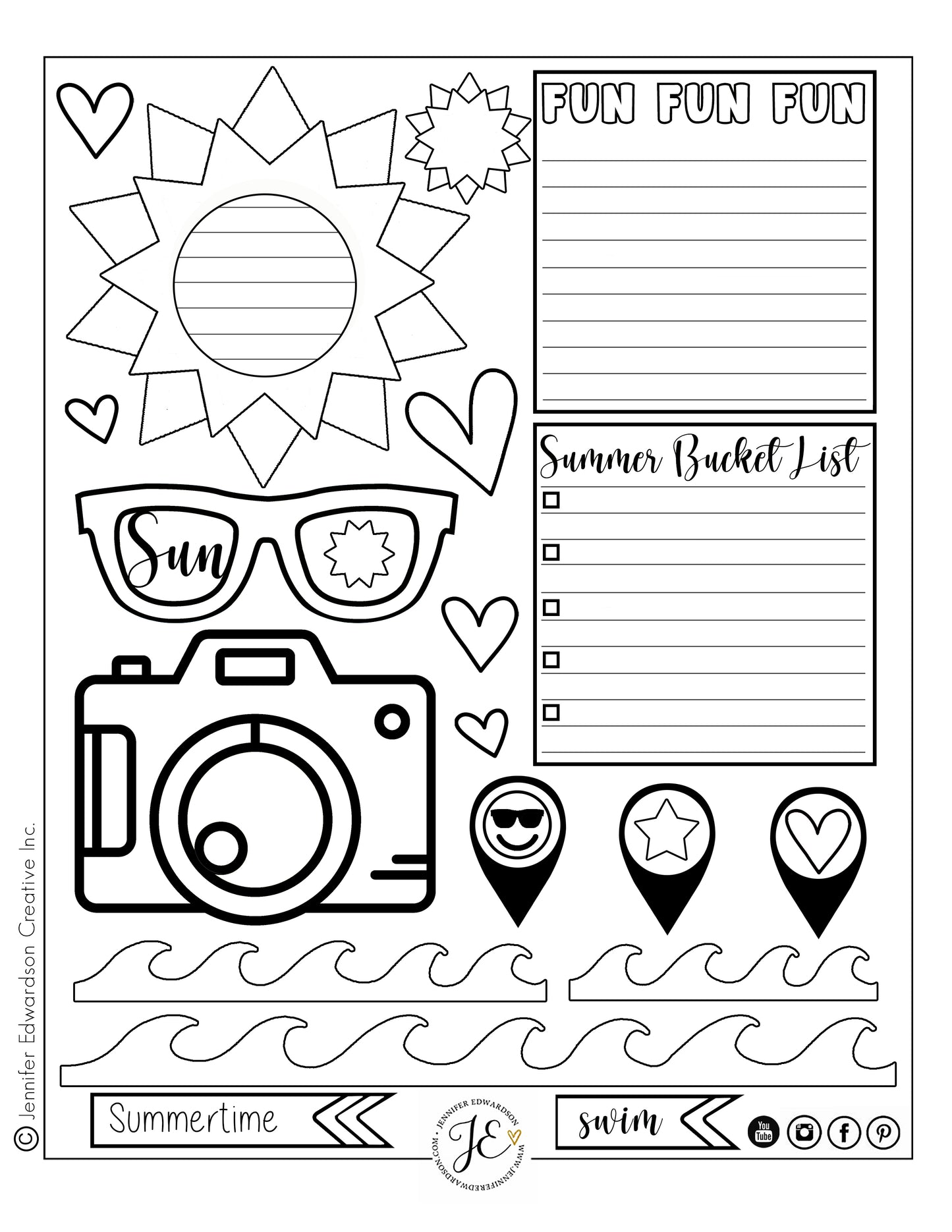 Summer Printable - Blk / Wht