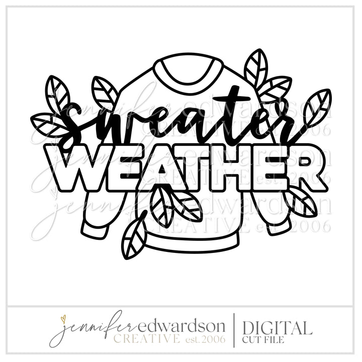 Sweater Weather Cut File Title