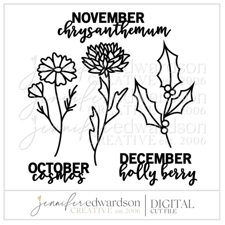 Flowers of the Month Oct-Dec