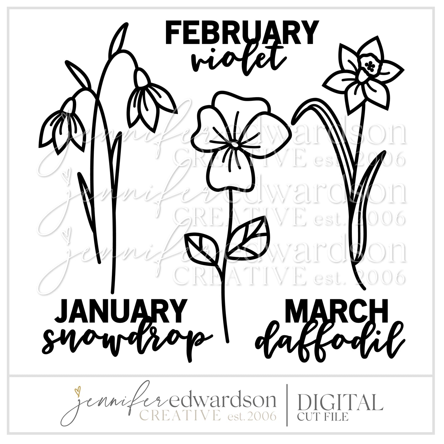 Flowers of the Month Jan-Mar