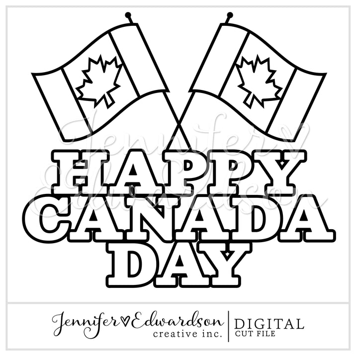 Happy Canada Day Cut File
