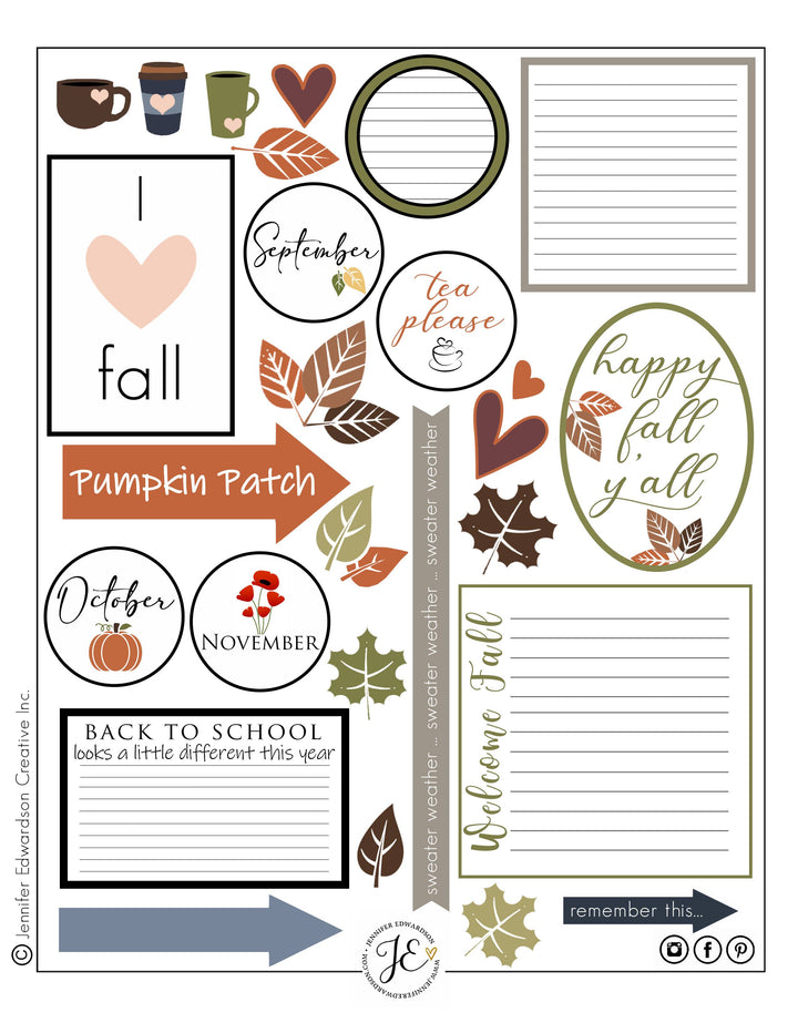 Fall Printable - Cards & Cut Outs